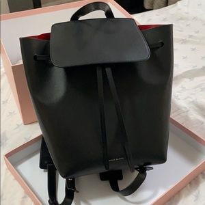 Mansur gavriel black/flamma mini backpack
